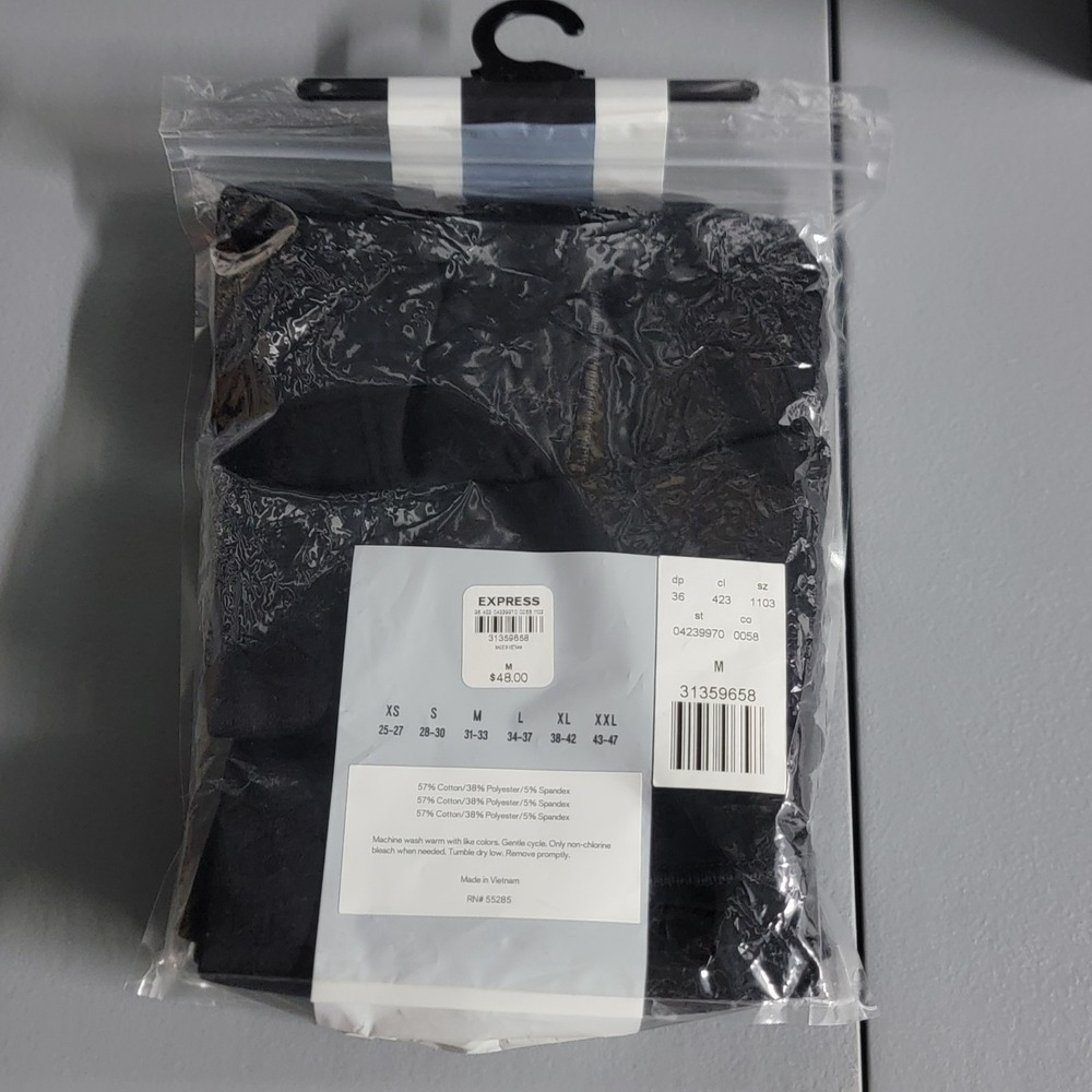 Express Comfort Cotton Trunks Mens Medium (31-33) Black 3-Pack Stretch - Picture 2 of 5